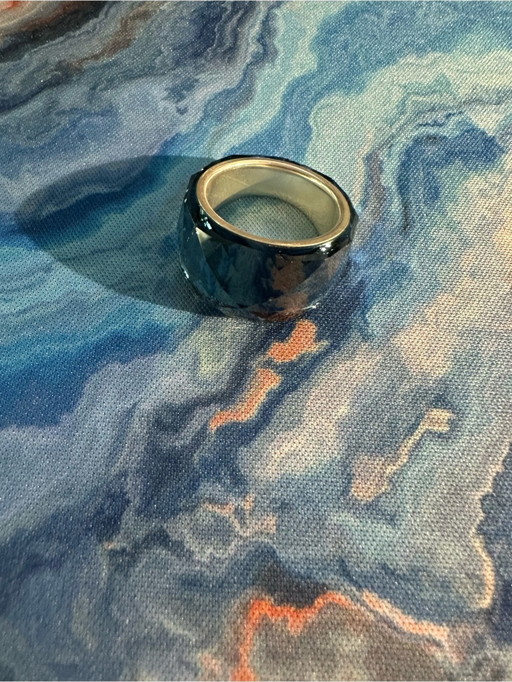 Swarovski Wide Band Ring - Blue